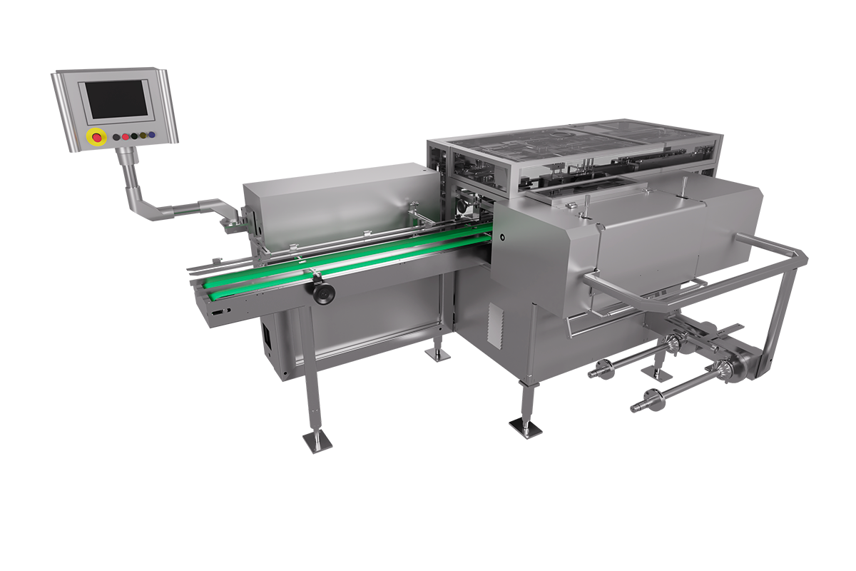 The render of our PENTA XE overwrapping machine.